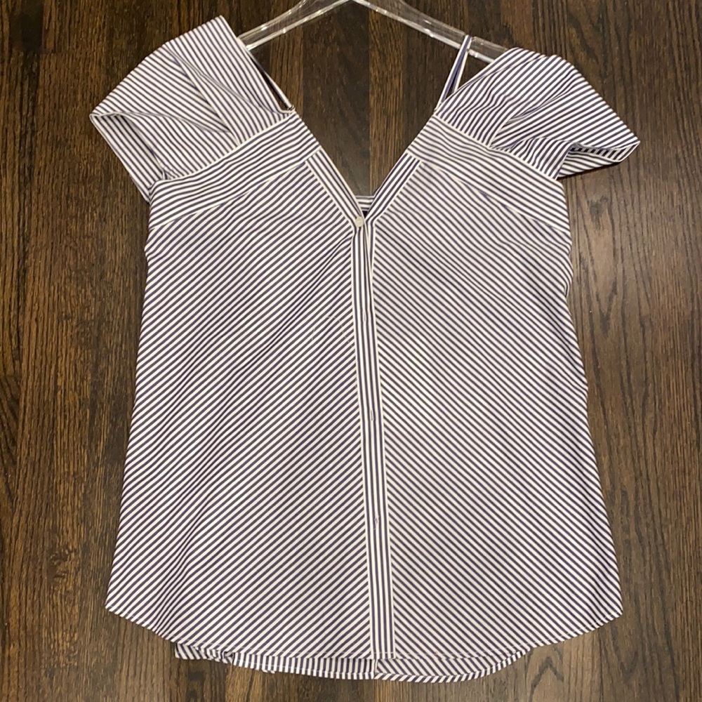 Theory blue/white stripe top